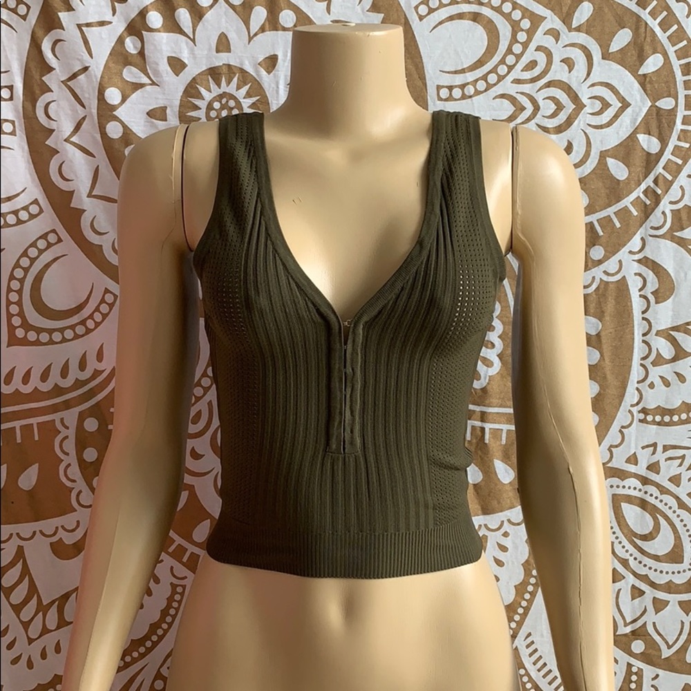 Olive Green Crop Top